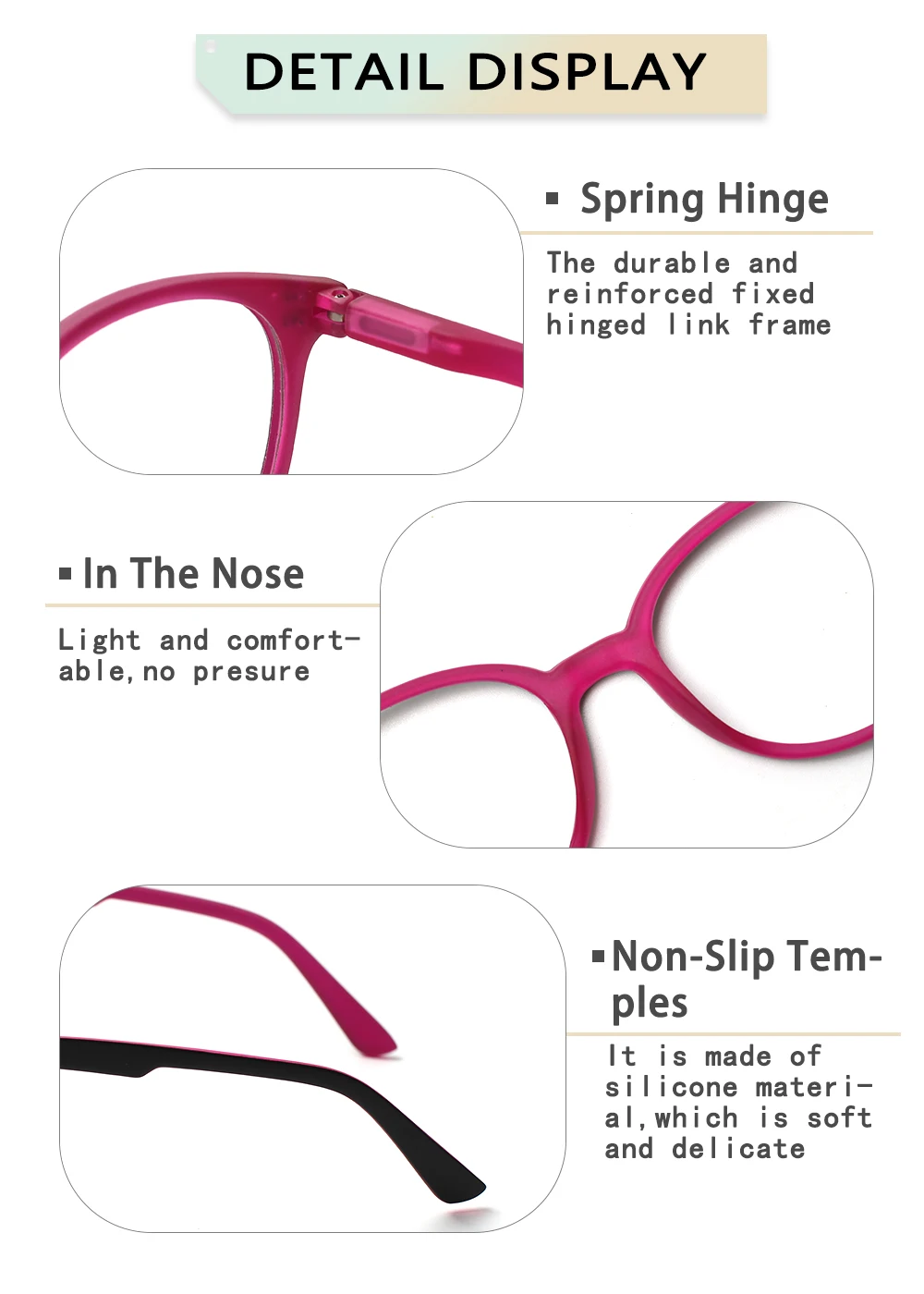 Henotin Prescription Reading Glasses Men Women High Quality Durable Spring Hinge Eyewear Retro Round Frame 0~600