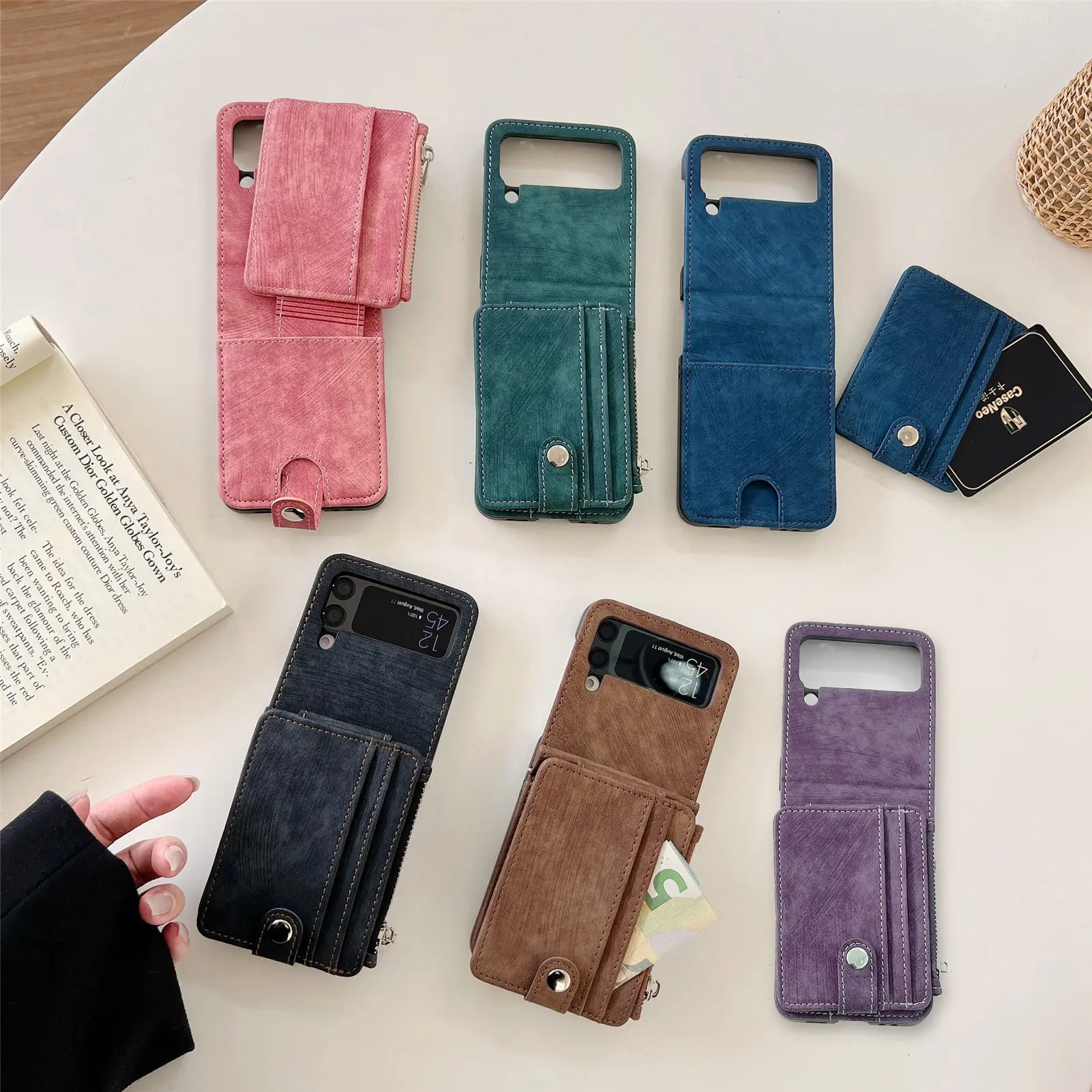 

Складной кожаный чехол-кошелек для Samsung Galaxy Z, 100 шт.