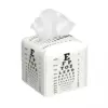Custom Optician Glasses Gift Tissue Box Cover Square PU Leather Eye Chart Facial Tissues Holder for Car 1