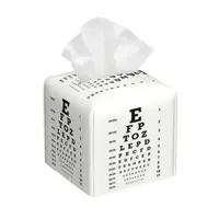 Custom Optician Glasses Gift Tissue Box Cover Square PU Leather Eye Chart Facial Tissues Holder for Car 1