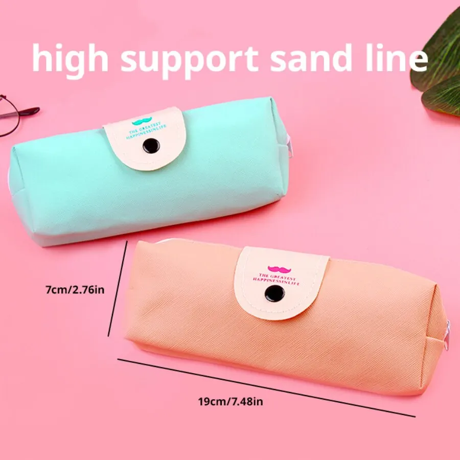2Pcs Stationery Box Cute Creative Cartoon Large Capacity Pencil Bag Pencil Box Leather PU Case Students and Children