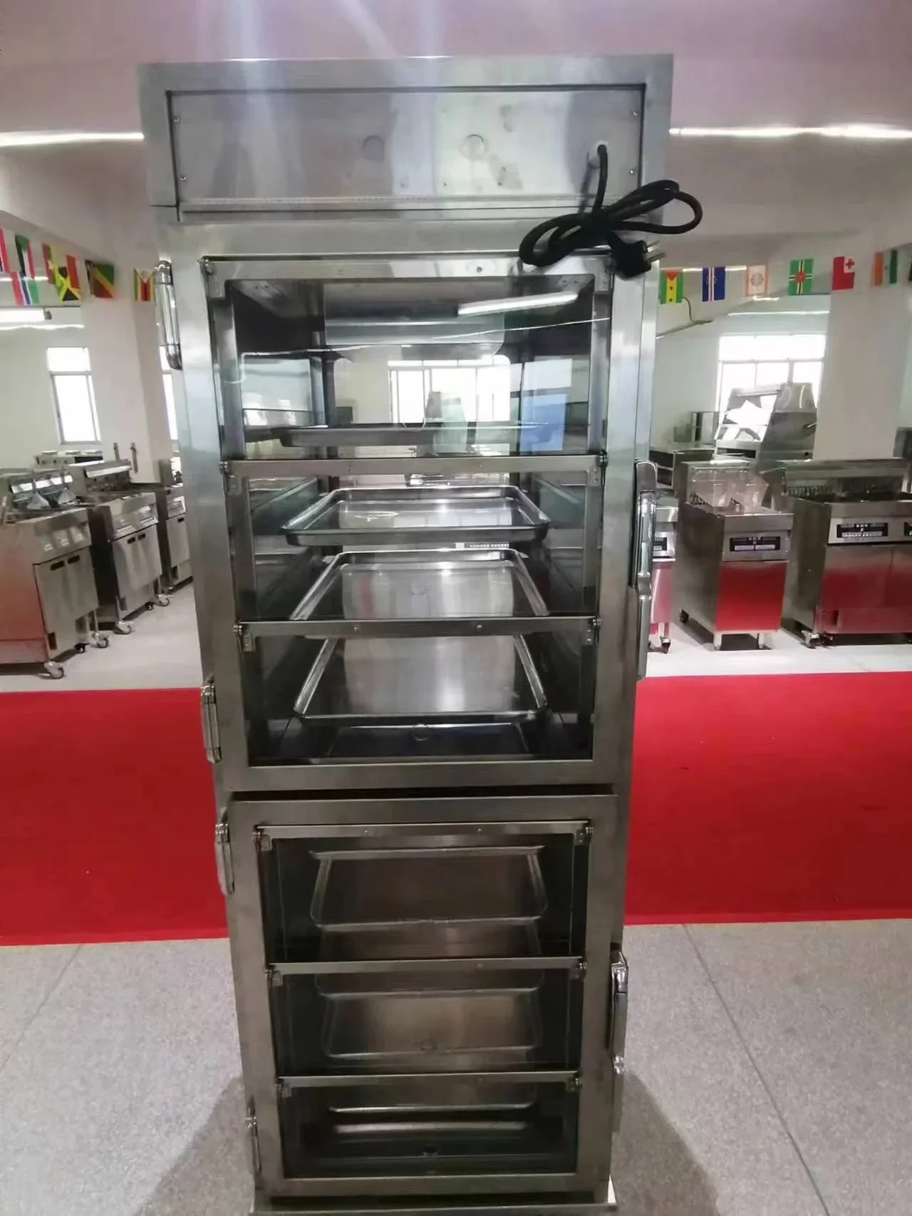 Commercial Fast Food Hamburger Fried Chicken Hot Food Desktop Drawer Heating Cabinet Open Heating Cabinet