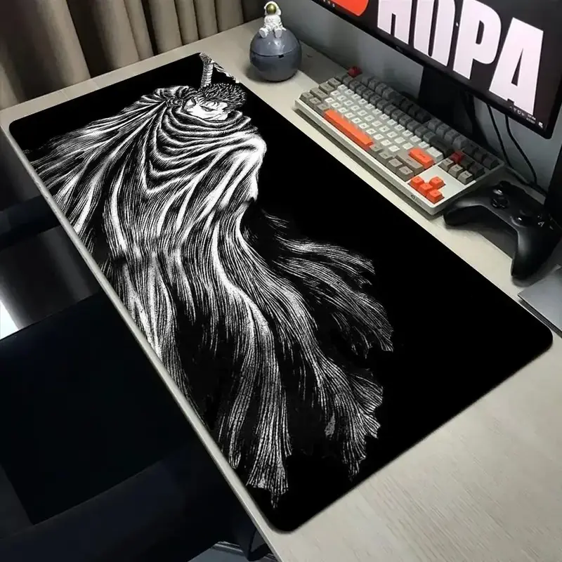 Black White Anime Mouse Pad Guts sword in berserk Gamer Mouse Mat Computer gaming Accessories Keyboard Laptop mouse Desk pad - Image 19