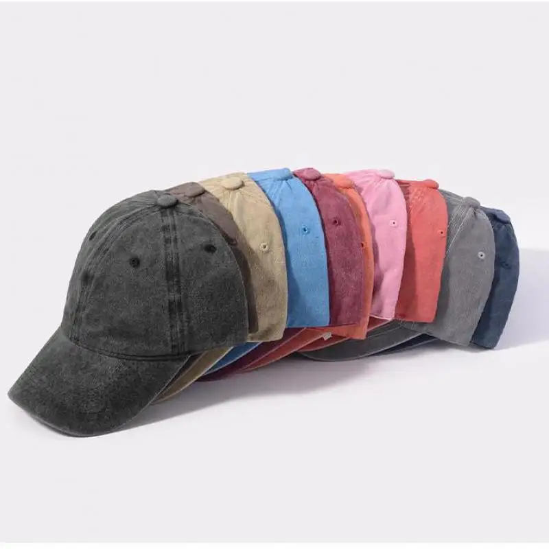Baseball Cap Baseball Cap Women Men Hat Vintage Washed Cotton Soft Top Denim Cloth Dad Hat Casual Sport Trucker Cap Solid Color Adjustable