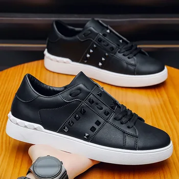 Spring Autumn New Men's White Shoes Trendy Fashion Youth Flat Board Shoes Men's Single Shoes 1