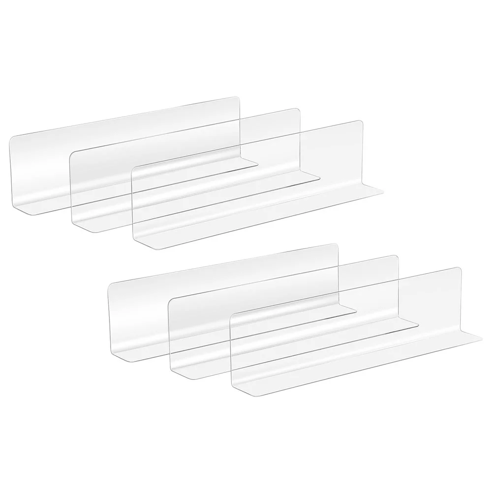 

6 PCS Partition Supermarket Sorting Baffle Rack Shelf Clear Dividers for Closets Plastic