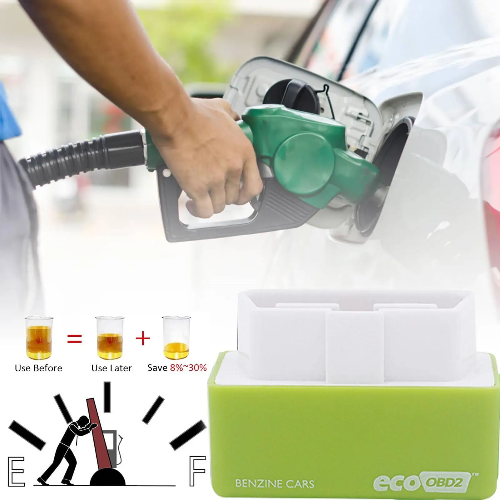 Dispositivo Universale per Risparmio Carburante Benzina Nitro OBD2, Ottimizzatore di Potenza per Auto a Benzina