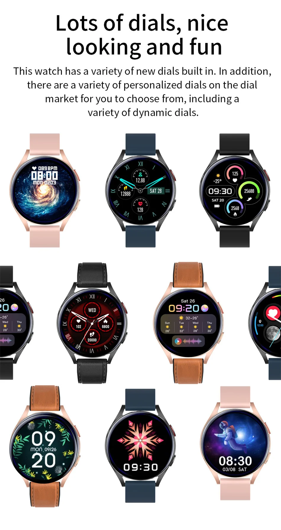 2022New Bluetooth Call Smart Watch Men Women Custom Watch Face Voice Assistant 1.32 Inch Display 360*360 HD Watch Man Smartwatch