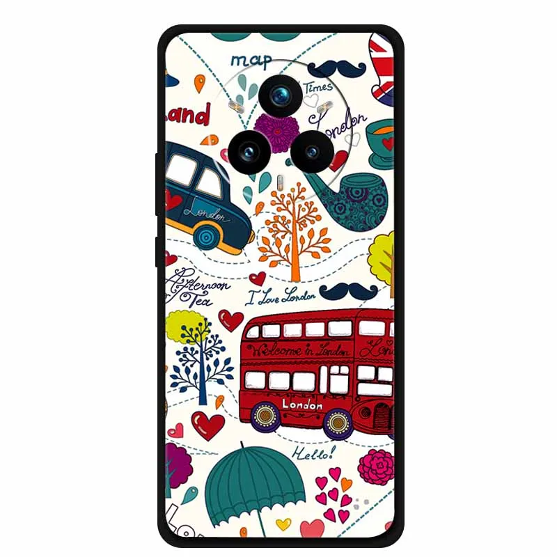 Sleek Black Silicone 3D Relief Phone Case - Cute and Soft Cover