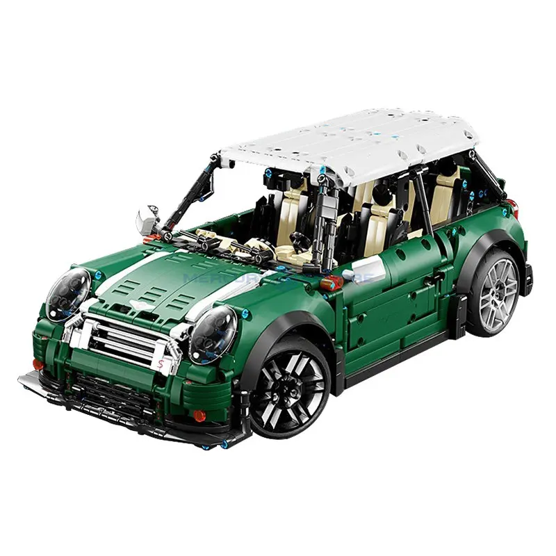Cooper Green Classic Mini Racing Car Moc T5025A Blocks Creative Vehicle Building Bricks Set Regalo Giocattolo Per Bambini Adulti
