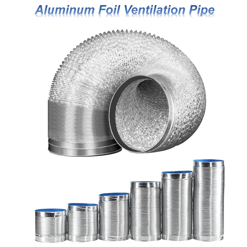 Encrypted Aluminum Foil Ventilation Pipe Scalable Smoke Tube for Kitchen Outlet Bathroom Exhaust and Ventilation Fan Hose