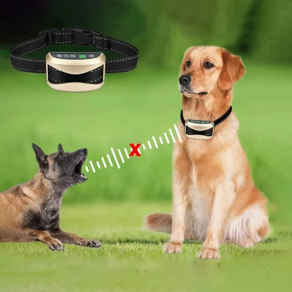 Smart Dog Anti Bark Collar Waterproof Handheld Bark Control Collar Adjustable Digital Display Ultrasonic Training Collar