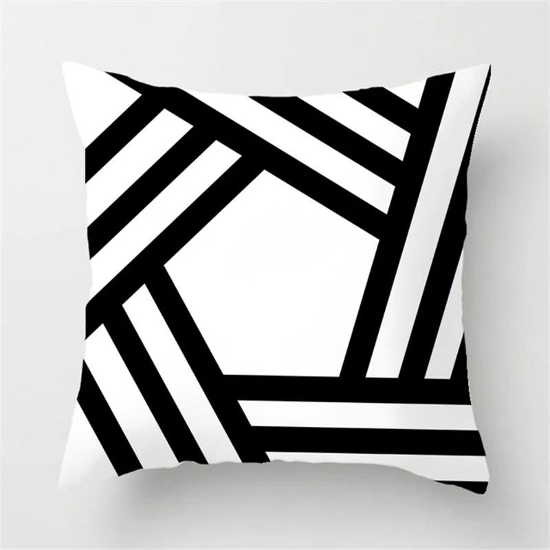 2022 Black White Geometric Creative Print Cushion Cover Sofa Decoration Pillow Cover Comfortable Simple INS Home Decor 45x45CM