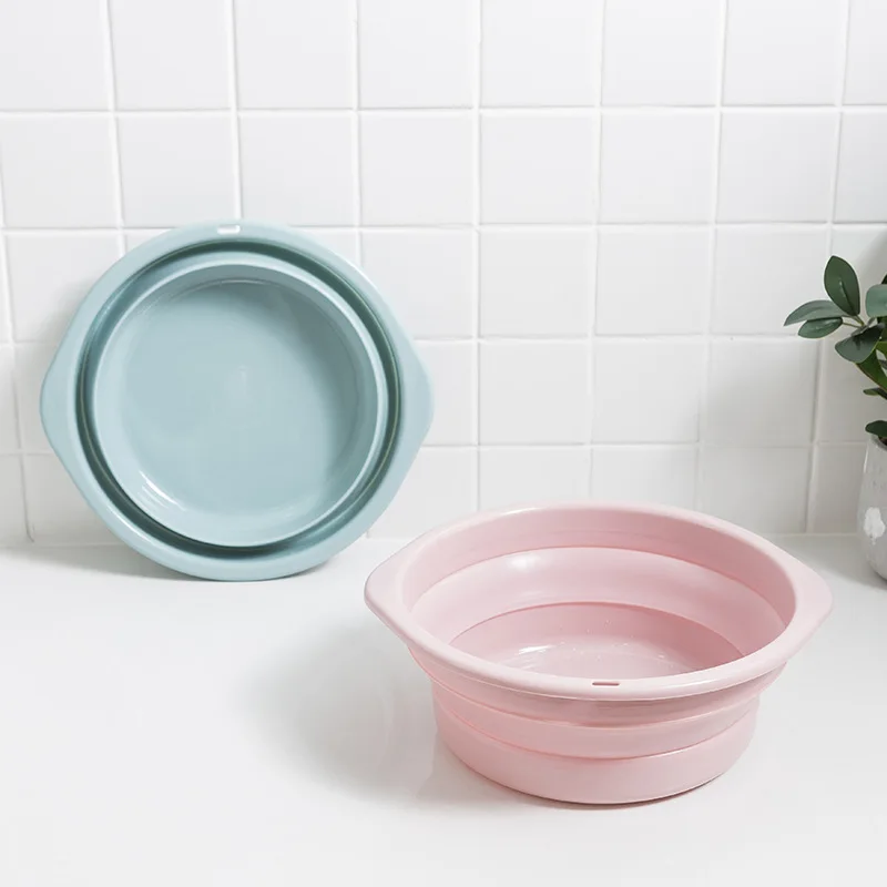 Folding Wash Basin WIKHOSTAR Portable Collapsible Wash Basin Folding Bucket Laundry Tub Bathroom Accessories