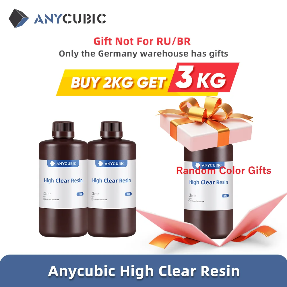 Anycubic-resina uv de Alta Transparência Fotopolímero 405nm Claridade de Longa Duração para Photon Mono x Impressão 3d Materiais Claros