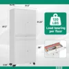 Metal Garage Storage Cabinet w/ Wheels,72“ Rolling Tool Cabinet w/ 4 Door Lock-Adjustable Shelves and Drawer (White with Wheels) 3