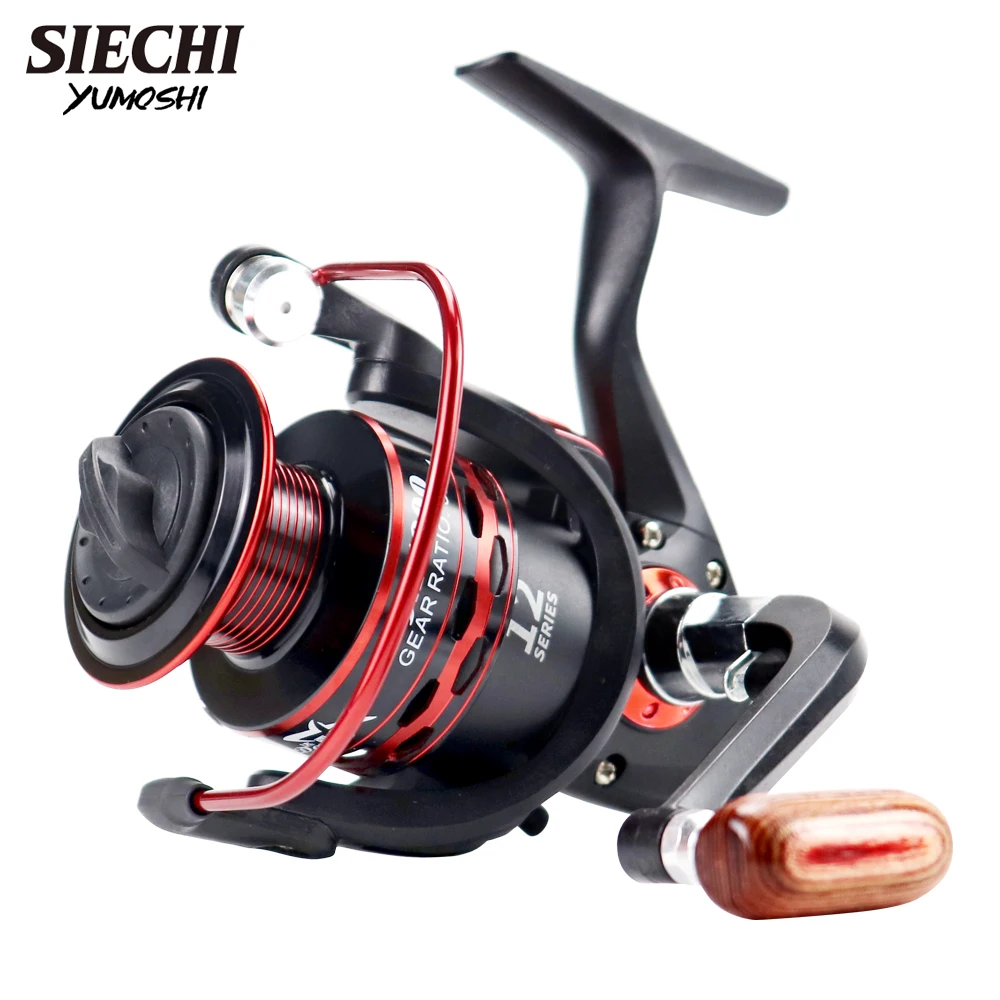 yumoshi New Spinning Fishing Reel Metal Coil 12 Ball Bearing JX1000-7000 Series 5.5:1 Spinning Reel Boat Rock Fishing Wheel reel