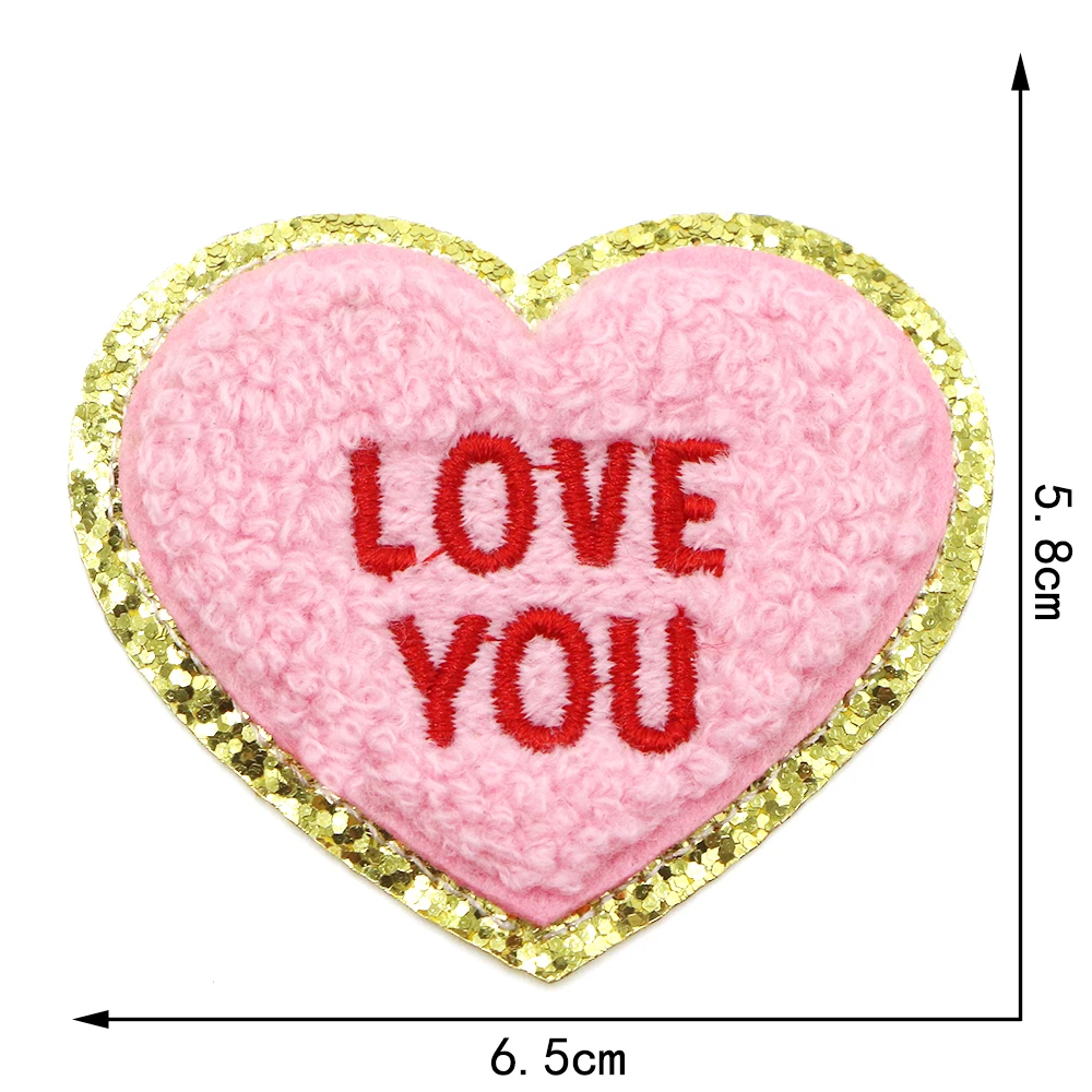 1PC Love You Love Bug Chenille Stickerei Patch Eisen auf Patches für Kleidung thermoadhäsive Patches auf Kleidung Jacke Abzeichen – Detail 8