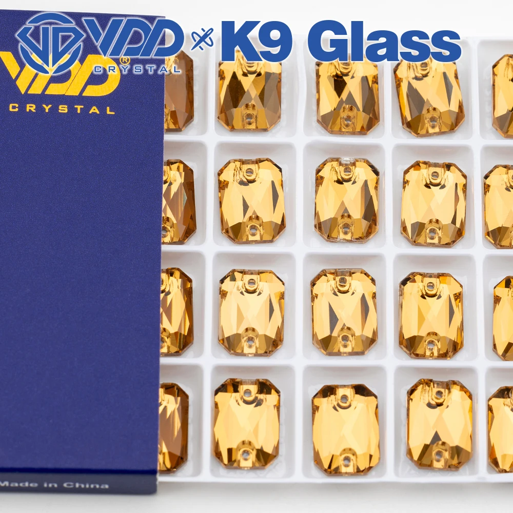 VDD Smaragdschliff, mehrere Farben, hochwertiges K9-Glas, zum Aufnähen von Strasssteinen, Kristall-Nähsteine mit flacher Rückseite für Bekleidungsdekorationen – Detail 12
