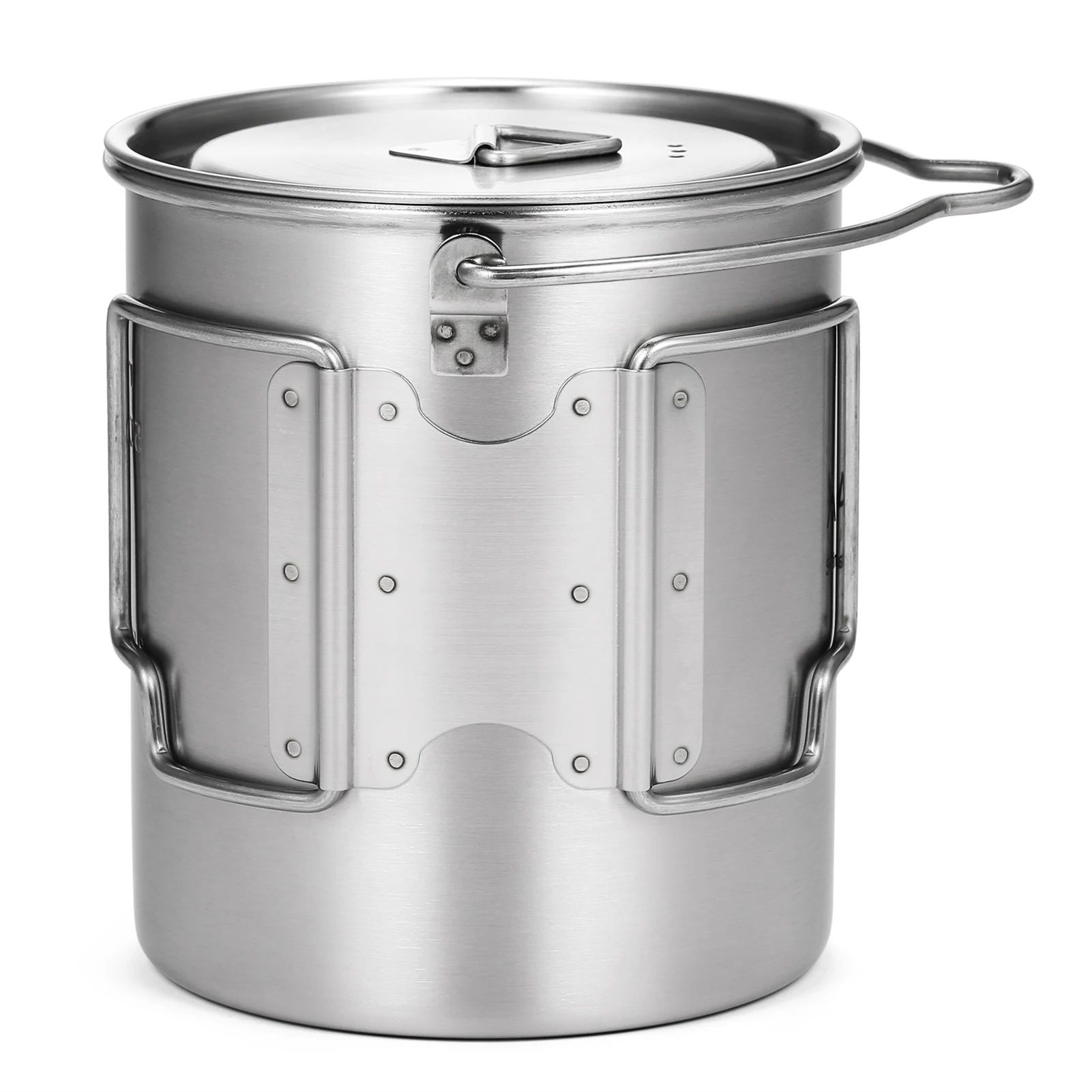 Lixada 750ml Stainless Steel Pot with Lid Hanging Portable