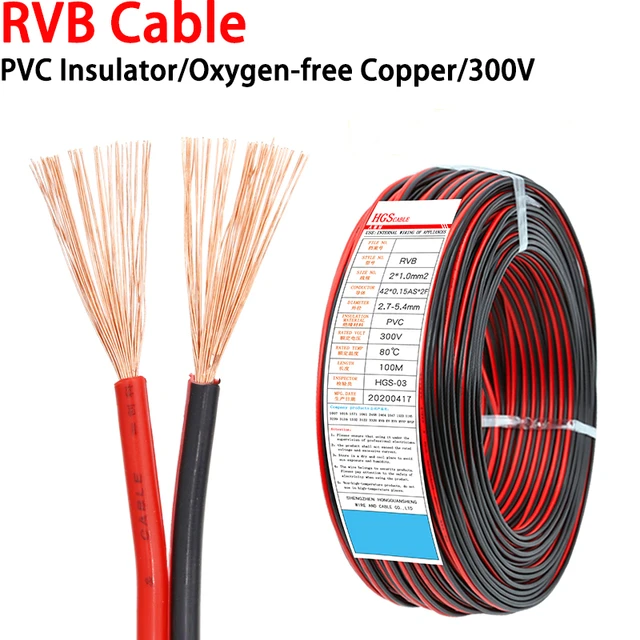 2 pin cable red black Electrical Flat wire 5v 12v led Automotive 18awg Car  Electric Wires 16awg 20awg 16 18 20 24 26 28 awg