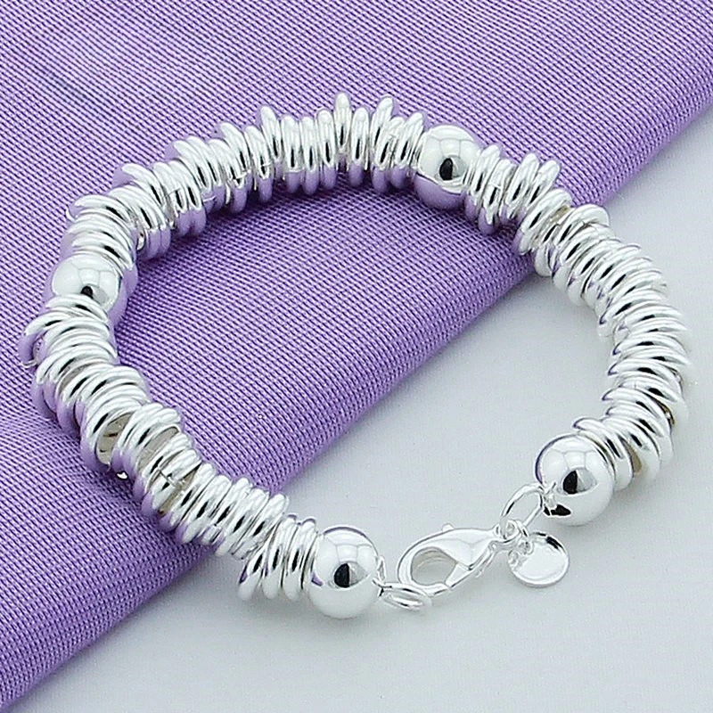 

New Arrival 925 Silver Color Charm Bracelets Fine Jewelry Cuff Bangle For Women Men