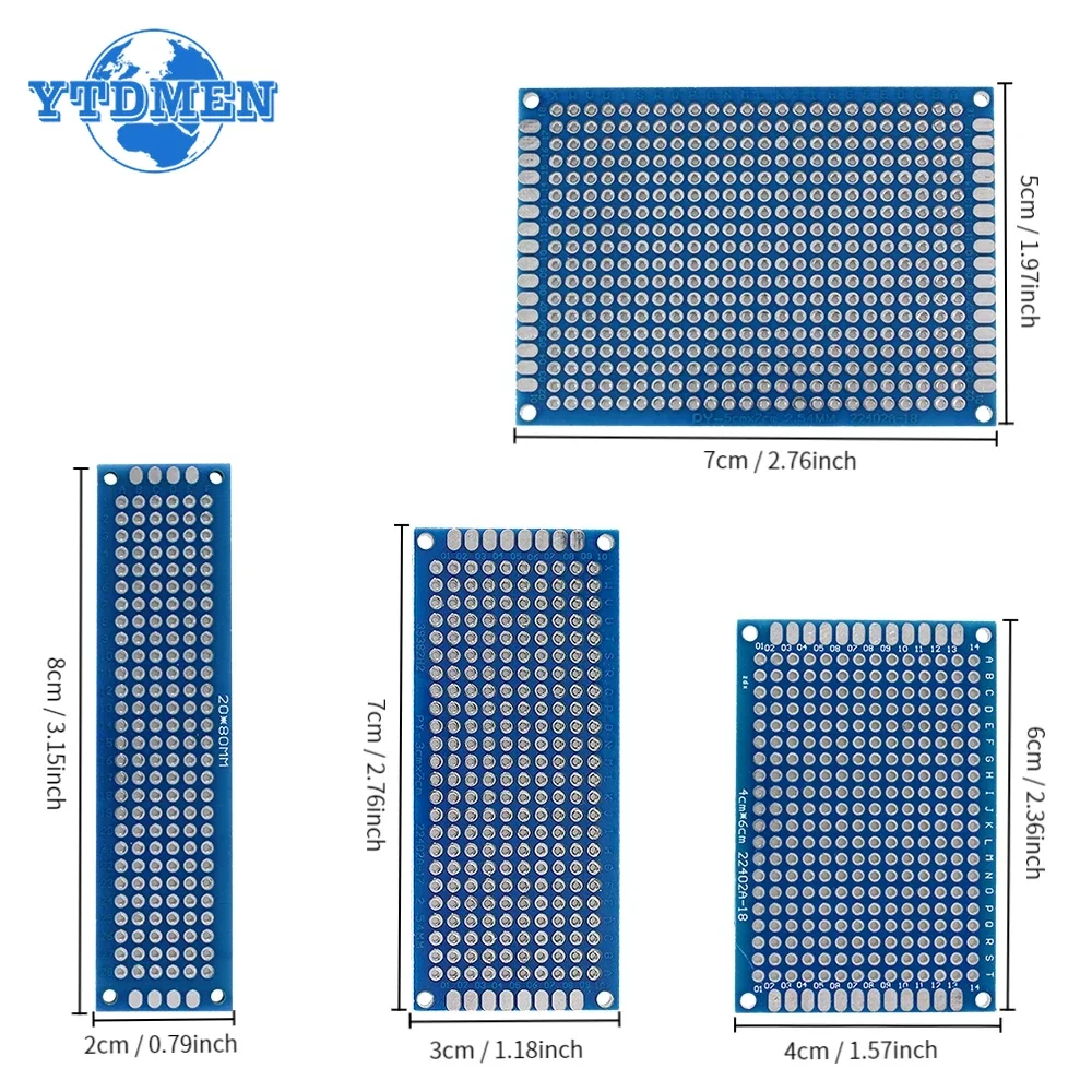 Pcb Kit Board Pcb Board 20PCS Double Sided PCB Boards 2X8 3X7 4X6 5X7cm PCB Prototype Board Kit Printed Circuit Universal for DIY Soldering Project