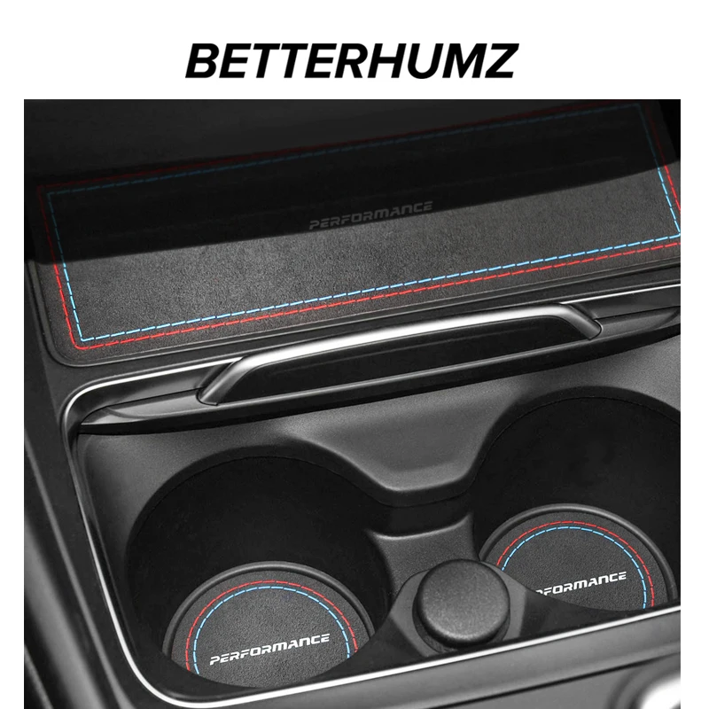 Betterhumz For BMW F30 F32 F34 F35 Car Cup Holder Anti-Slip Pad Storage Box Mat Suede Center Console 3pcs Interior Accessories