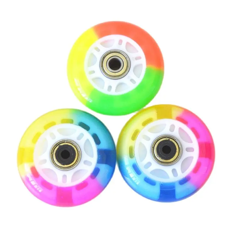 8 Pieces/lot 70mm Flashing Roller Wheel Inline Skates Wheels Pu