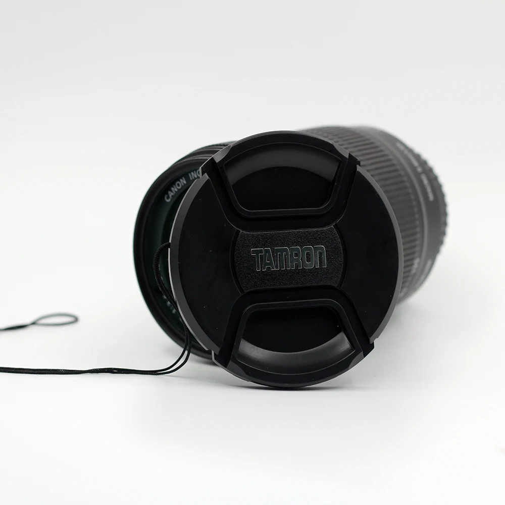 Description Picture 4 of item52 55 58 62 67 72 77 mm Center Pinch Snap-on Front Lens Cap Hood Cover protector with Strap for Tamron camera dslr