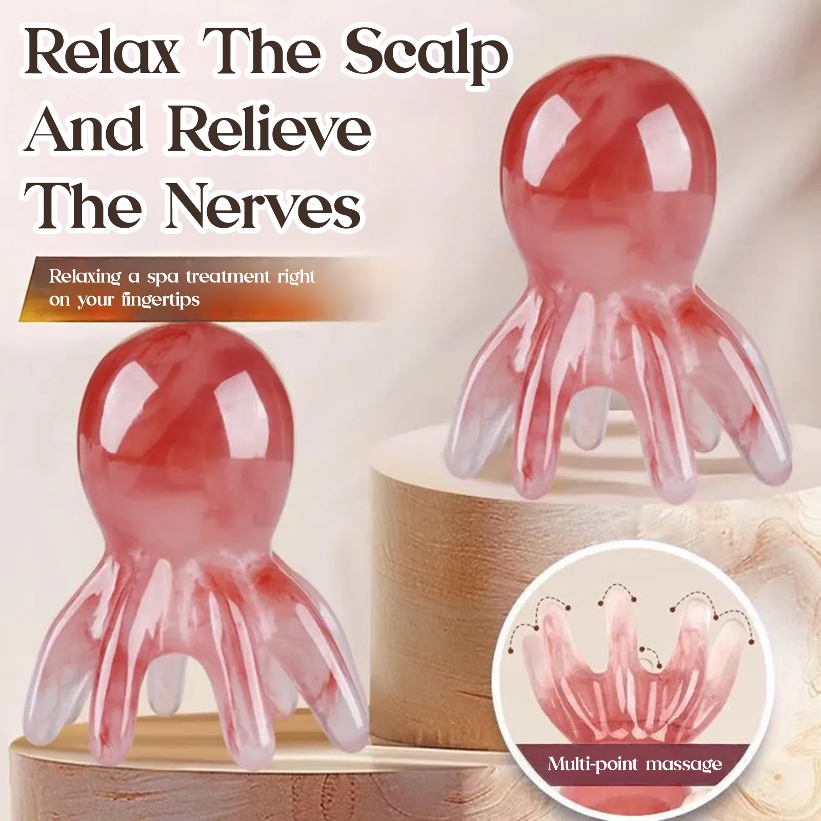 Octopus Shape Scalp Massage Comb Smooth Surface Body Relaxing Massage Comb Portable for Home Office