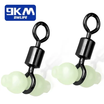 바닷물 낚시용 배럴 스위블, 3 웨이 스위블 태클, 롤링 스위블 T자형 낚시 커넥터, 글로우 비즈, 15 ~ 60 개