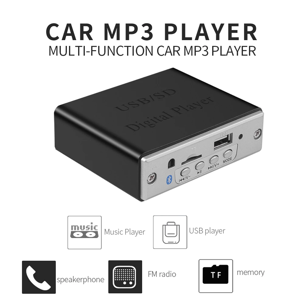 블루투스 5.0 자동차 MP3 플레이어 MP3 디코더 보드, 12V USB 디코더 보드, TF 카드 슬롯 지원, 원격 제어 USB FM 모듈 