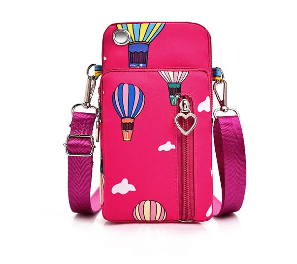 Universal Mobile Phone Bag For Samsung/iPhone/Huawei/HTC/LG Case Wallet Outdoor Sport Arm Purse Shoulder Bag Women Phone Pouch Large QQ Rose EJK