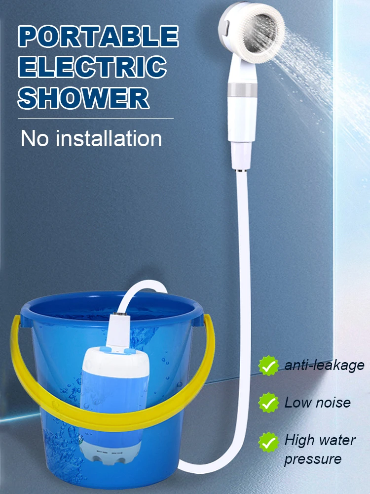 Outdoor Rechargeable Electric Camp Shower -  Waterproof Portable Outdoor Shower Set