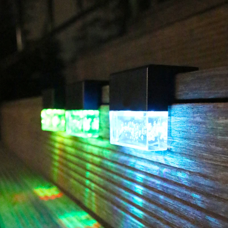 Waterproof New RGB LED Solar Light Step Fence Light