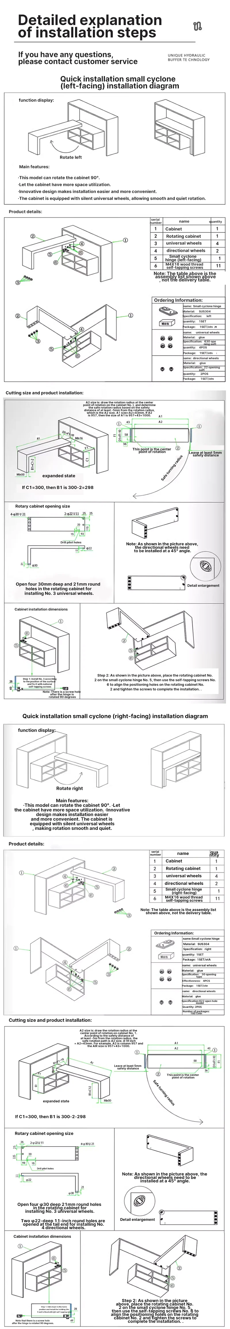 Description Picture 3 of itemMultifunctional 90 ° Rotation Dining Table Desk Hardware Left and Right Rotating Folding Table Hardware Connectors Tools