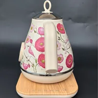 Bouilloire électrique rétro 1,7L 1850W avec contrôle de température, bouilloire à eau bouillante pour la maison, en acier inoxydable 304, fonction de maintien au chaud, théière électrique 220V 5
