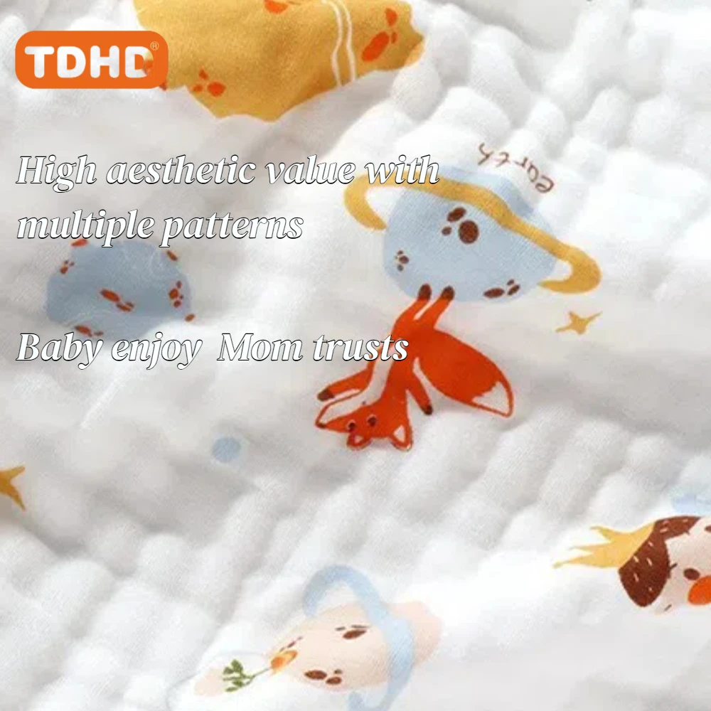 Cotton Blanket 6 Layers Baby Swaddle Bath Towel 110*110cm