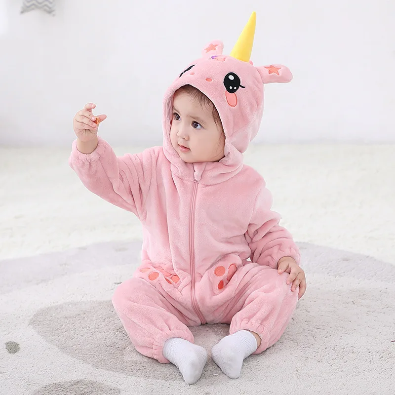 

Infant Baby Girls Rompers Lovely Unicorn Design Cartoon Onesie Baby Newborn Party Hoodie Jumpsuit Newborn Baby Clothes