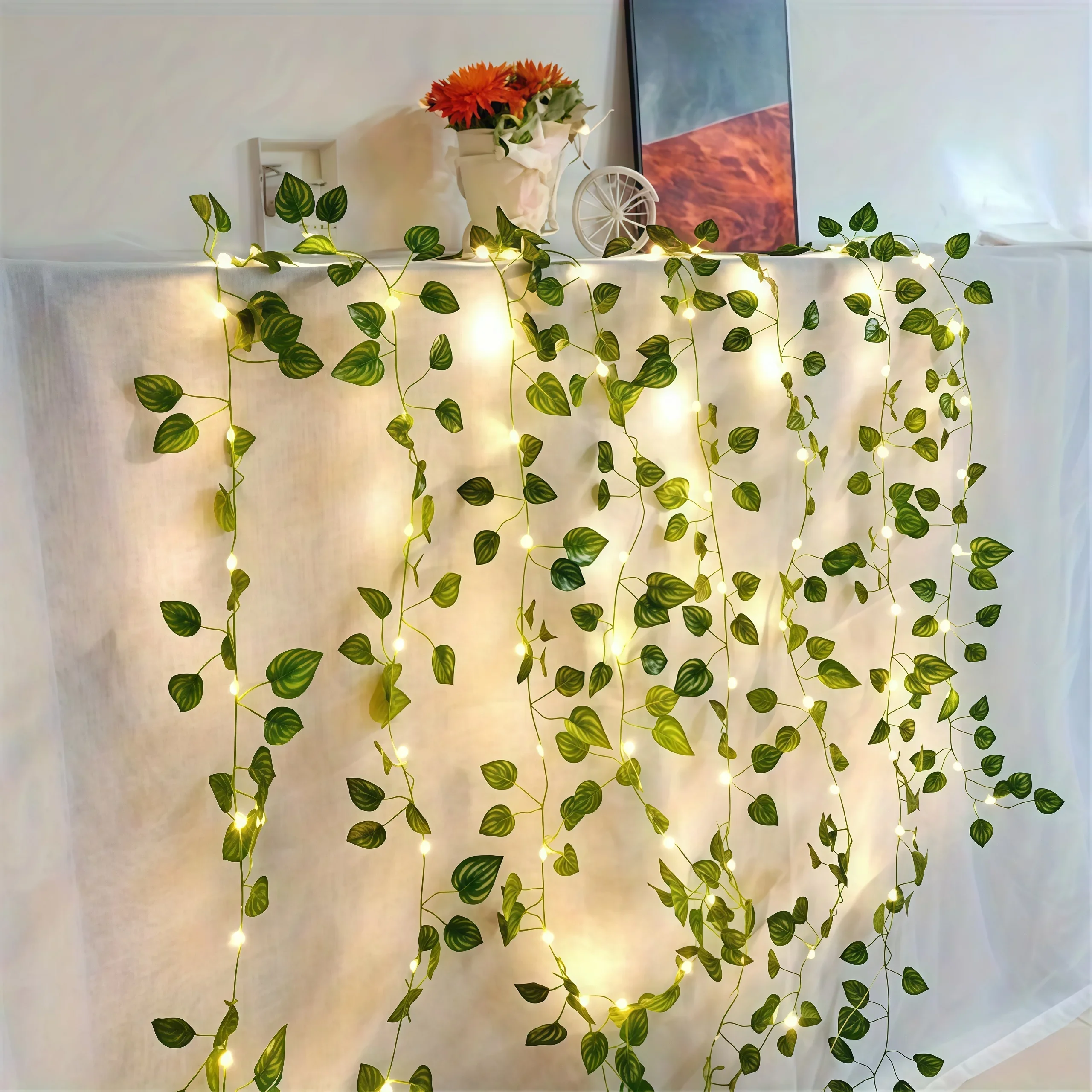 Green Leaf Fairy String Lights for Wedding and Home Decor