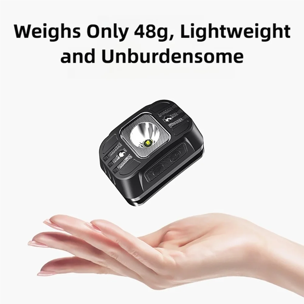 TINSOL 미니 강력한 하이킹 캠핑 헤드램프 USB C 충전식 헤드 라이트 LED 센서 헤드라이트 작업용 전면 헤드 램프