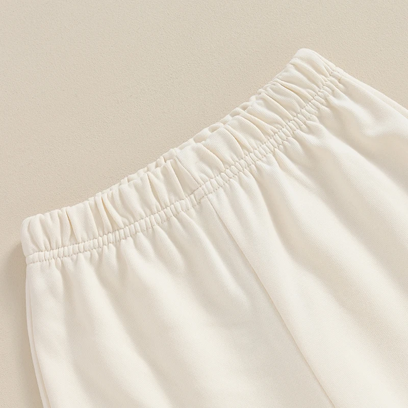 Description Picture 6 of itemKids Girls Flare Pants Trendy Elastic Waist Solid Bell Bottom Pants Fall Trousers for Casual Daily