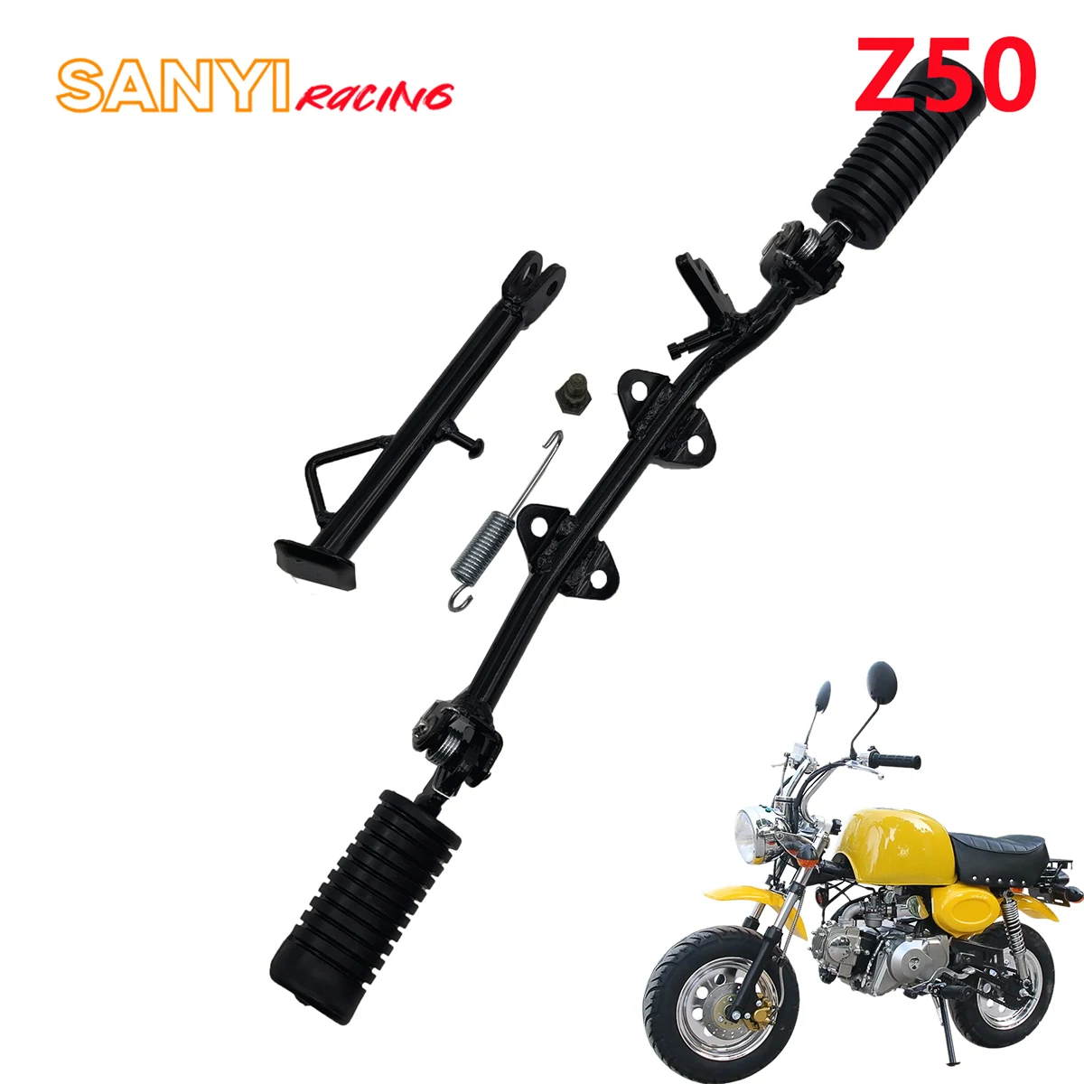 Motorcycle Side Kickstand With Footrests Footpegs Assembly For Honda