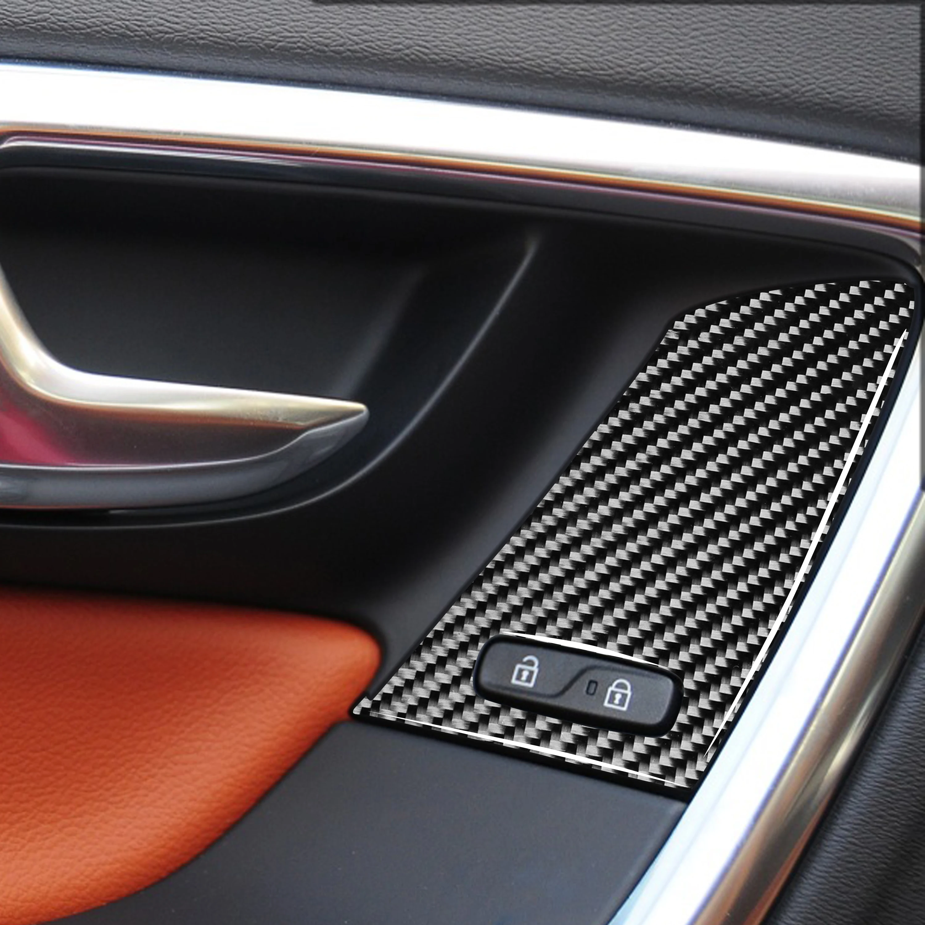 자동차 인테리어 창문 리프트 단추 패널 장식 커버, 트림 액세서리, 탄소 섬유, 볼보 XC60 V60 2010-2017, S60 2010-2018