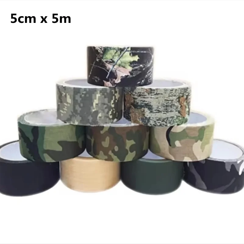 Multi-functional Camo Tape Self-adhesive Camouflage Hunting Paintball Airsoft Rifle Waterproof Non-Slip Stealth Tape 5M