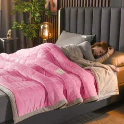 Cozy Autumn Winter Milk Fleece Weighted Blanket with Beibei Velvet - 200x230cm (5)