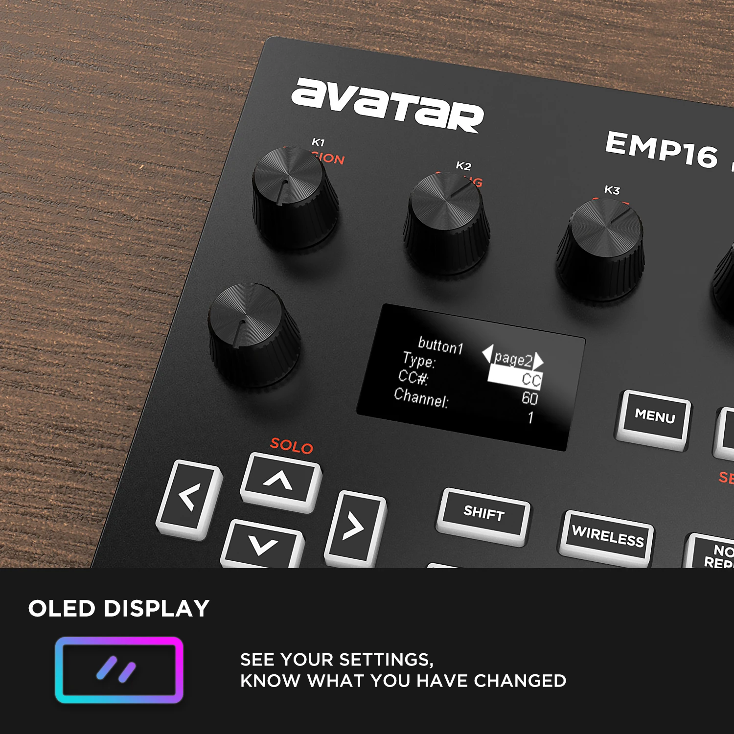 EMP16 MIDI pad controller beat maker machine with Bluetooth 16 RGB velocity sensitive beat pads 16 Level full/half Level OLE electronic musical instrument,midi control keyboard