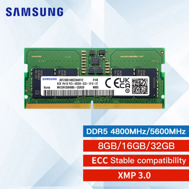 Nina ial-Barrette de RAM DDR5 16 Go ou 32 Go pour PC portable, module de  mémoire vive CL40 SODIMM, fréquence 4800MHz ou 5200MHz, produit d'origine -  AliExpress