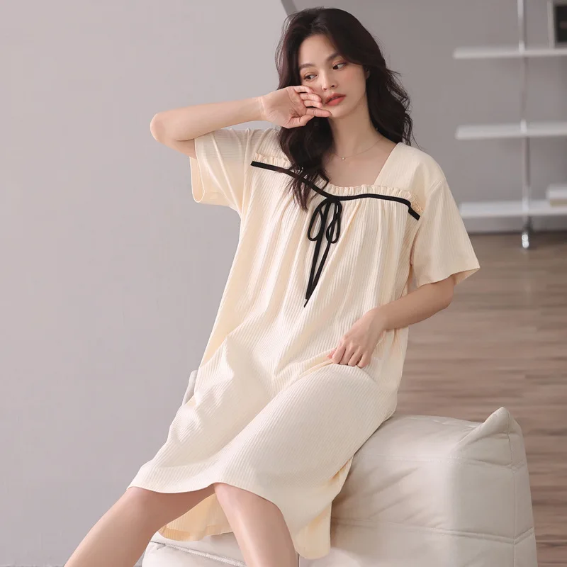 New summer pajamas female cute princess style nightdress girl student dress can go home living clothes